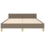 Bed frame with headboard in taupe gray fabric 140x200 cm by vidaXL, Beds and slatted bases - Ref: Foro24-3125061, Price: 204,...
