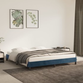 Estructura de cama de terciopelo azul 180x200 cm