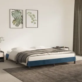Estructura de cama de terciopelo azul 180x200 cm de vidaXL, Camas y somieres - Ref: Foro24-346992, Precio: 110,50 €, Descuent...