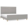 Bed frame with headboard light gray fabric 160x200 cm by vidaXL, Beds and slatted bases - Ref: Foro24-3125065, Price: 208,86 ...