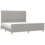 Bed frame with headboard light gray fabric 160x200 cm by vidaXL, Beds and slatted bases - Ref: Foro24-3125065, Price: 208,86 ...