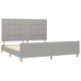 Bed frame with headboard light gray fabric 160x200 cm by vidaXL, Beds and slatted bases - Ref: Foro24-3125065, Price: 208,86 ...