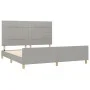 Bed frame with headboard light gray fabric 160x200 cm by vidaXL, Beds and slatted bases - Ref: Foro24-3125065, Price: 202,88 ...