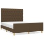 Estructura de cama con cabecero de tela marrón 140x200 cm de vidaXL, Camas y somieres - Ref: Foro24-3125303, Precio: 242,58 €...