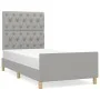 Light gray fabric bed frame with headboard 80x200 cm by vidaXL, Beds and slatted bases - Ref: Foro24-3125252, Price: 144,10 €...