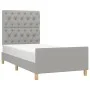 Light gray fabric bed frame with headboard 80x200 cm by vidaXL, Beds and slatted bases - Ref: Foro24-3125252, Price: 144,10 €...