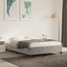 Estructura de cama de terciopelo gris claro 140x190 cm de vidaXL, Camas y somieres - Ref: Foro24-347318, Precio: 153,83 €, De...