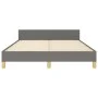 Bed frame with headboard in dark gray fabric 140x200 cm by vidaXL, Beds and slatted bases - Ref: Foro24-3125139, Price: 207,1...