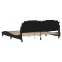 Estructura cama con luces LED cuero sintético negro 200x200 cm