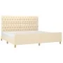 Bed frame with cream fabric headboard 200x200 cm by vidaXL, Beds and slatted bases - Ref: Foro24-3125329, Price: 273,47 €, Di...