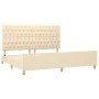 Bed frame with cream fabric headboard 200x200 cm by vidaXL, Beds and slatted bases - Ref: Foro24-3125329, Price: 273,47 €, Di...