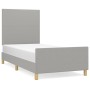 Light gray fabric bed frame with headboard 90x190 cm by vidaXL, Beds and slatted bases - Ref: Foro24-3124855, Price: 151,76 €...