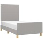 Light gray fabric bed frame with headboard 90x190 cm by vidaXL, Beds and slatted bases - Ref: Foro24-3124855, Price: 151,76 €...