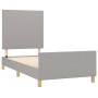 Light gray fabric bed frame with headboard 90x190 cm by vidaXL, Beds and slatted bases - Ref: Foro24-3124855, Price: 151,76 €...