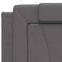 Estructura cama con luces LED cuero sintético gris 200x200 cm