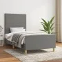 Bed frame with headboard in dark gray fabric 90x190 cm by vidaXL, Beds and slatted bases - Ref: Foro24-3124856, Price: 158,22...