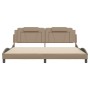 Estructura de cama con LED cuero sintético capuchino 200x200 cm