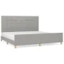 Light gray fabric bed frame with headboard 200x200 cm by vidaXL, Beds and slatted bases - Ref: Foro24-3125081, Price: 233,38 ...
