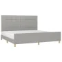 Light gray fabric bed frame with headboard 200x200 cm by vidaXL, Beds and slatted bases - Ref: Foro24-3125081, Price: 233,38 ...