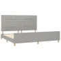 Light gray fabric bed frame with headboard 200x200 cm by vidaXL, Beds and slatted bases - Ref: Foro24-3125081, Price: 233,38 ...