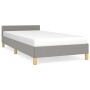 Light gray fabric bed frame with headboard 90x190 cm by vidaXL, Beds and slatted bases - Ref: Foro24-347375, Price: 102,40 €,...