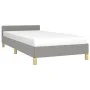 Light gray fabric bed frame with headboard 90x190 cm by vidaXL, Beds and slatted bases - Ref: Foro24-347375, Price: 99,06 €, ...