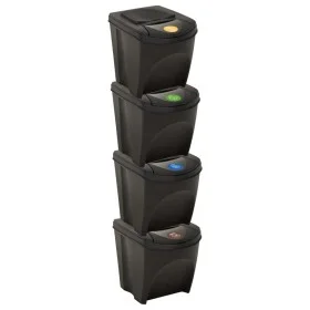 Stackable trash cans 4 pieces anthracite gray 100 L by vidaXL, Garbage cans and trash cans - Ref: Foro24-316185, Price: 72,60...