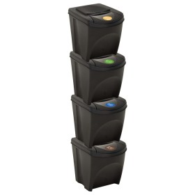 Stapelbare Mülleimer 4 Stück anthrazitgrau 100 L von vidaXL, Mülltonnen und Mülltonnen - Ref: Foro24-316185, Preis: 70,91 €, ...