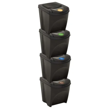 Stackable trash cans 4 pieces anthracite gray 100 L by vidaXL, Garbage cans and trash cans - Ref: Foro24-316185, Price: 72,60...