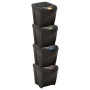 Stackable trash cans 4 pieces anthracite gray 100 L by vidaXL, Garbage cans and trash cans - Ref: Foro24-316185, Price: 70,91...