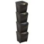 Stackable trash cans 4 pieces anthracite gray 100 L by vidaXL, Garbage cans and trash cans - Ref: Foro24-316185, Price: 72,60...