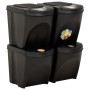 Stackable trash cans 4 pieces anthracite gray 100 L by vidaXL, Garbage cans and trash cans - Ref: Foro24-316185, Price: 70,91...