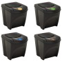 Stapelbare Mülleimer 4 Stück anthrazitgrau 100 L von vidaXL, Mülltonnen und Mülltonnen - Ref: Foro24-316185, Preis: 70,91 €, ...