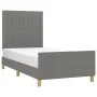 Bed frame with headboard in dark gray fabric 90x190 cm by vidaXL, Beds and slatted bases - Ref: Foro24-3125180, Price: 157,97...