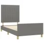 Bed frame with headboard in dark gray fabric 90x190 cm by vidaXL, Beds and slatted bases - Ref: Foro24-3125180, Price: 157,97...