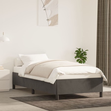 Estructura de cama de terciopelo gris oscuro 90x200 cm de vidaXL, Camas y somieres - Ref: Foro24-347301, Precio: 92,20 €, Des...