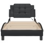 Estructura cama con luces LED cuero sintético negro 90x190 cm