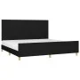 Bed frame with black fabric headboard 200x200 cm by vidaXL, Beds and slatted bases - Ref: Foro24-3124921, Price: 250,14 €, Di...