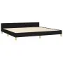 Bed frame with black fabric headboard 200x200 cm by vidaXL, Beds and slatted bases - Ref: Foro24-3124921, Price: 250,14 €, Di...