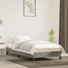 Estructura de cama de terciopelo gris claro 80x200 cm