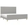 Bed frame with headboard light gray fabric 180x200 cm by vidaXL, Beds and slatted bases - Ref: Foro24-3125235, Price: 228,05 ...