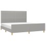 Estructura de cama con cabecero gris claro tela 180x200 cm de vidaXL, Camas y somieres - Ref: Foro24-3125235, Precio: 237,69 ...
