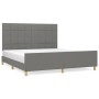 Bed frame with headboard dark gray fabric 160x200 cm by vidaXL, Beds and slatted bases - Ref: Foro24-3125066, Price: 232,37 €...