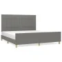 Bettgestell mit Kopfteil aus dunkelgrauem Stoff 160x200 cm von vidaXL, Betten und Lattenroste - Ref: Foro24-3125066, Preis: 2...