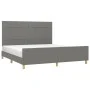 Bettgestell mit Kopfteil aus dunkelgrauem Stoff 160x200 cm von vidaXL, Betten und Lattenroste - Ref: Foro24-3125066, Preis: 2...