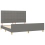 Bed frame with headboard dark gray fabric 160x200 cm by vidaXL, Beds and slatted bases - Ref: Foro24-3125066, Price: 232,37 €...
