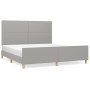 Bed frame with headboard light gray fabric 180x200 cm by vidaXL, Beds and slatted bases - Ref: Foro24-3124911, Price: 244,40 ...
