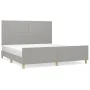 Bed frame with headboard light gray fabric 180x200 cm by vidaXL, Beds and slatted bases - Ref: Foro24-3124911, Price: 238,47 ...