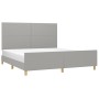 Bed frame with headboard light gray fabric 180x200 cm by vidaXL, Beds and slatted bases - Ref: Foro24-3124911, Price: 244,40 ...