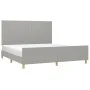 Bed frame with headboard light gray fabric 180x200 cm by vidaXL, Beds and slatted bases - Ref: Foro24-3124911, Price: 238,47 ...